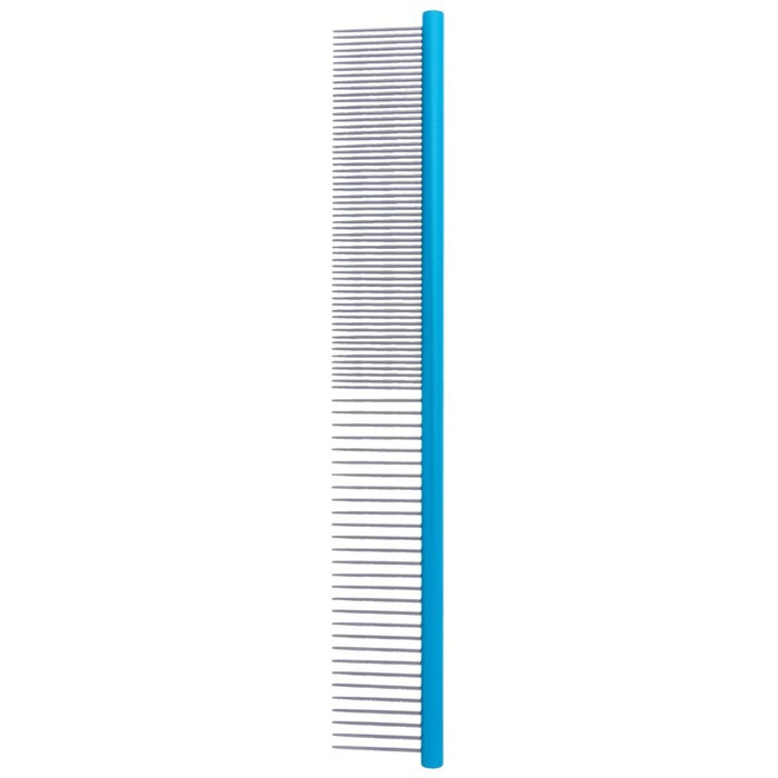 Расчёска DeLIGHT алюминевая, 30 см, с круглой ручкой, 86 зубьев 36 мм, чёрно-синяя - фото 3 - id-p220143102