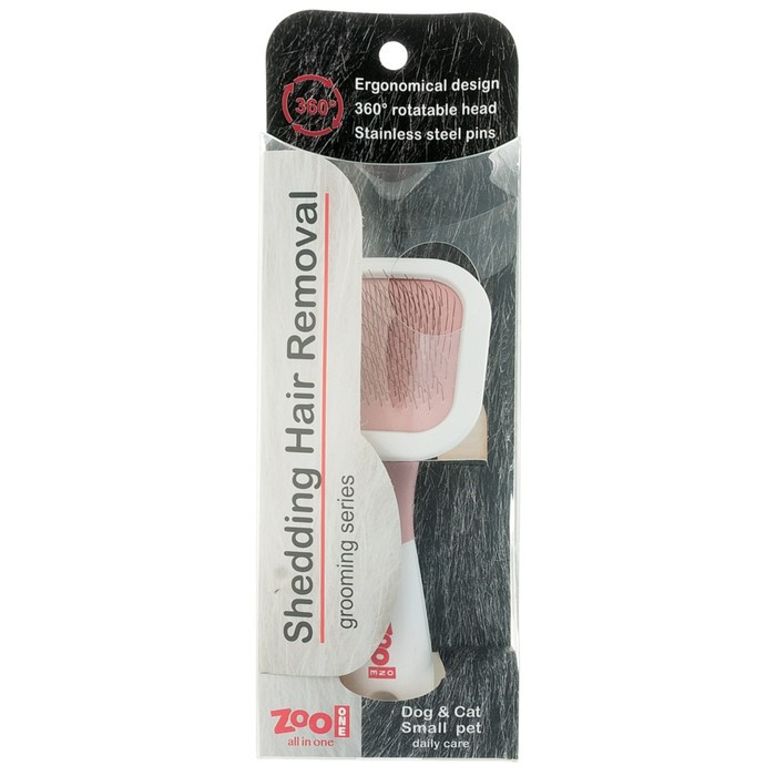 Пуходёрка ZooOne ЭСТЕТИК, с поворотной ручкой, малая, бело-розовая - фото 4 - id-p220143115