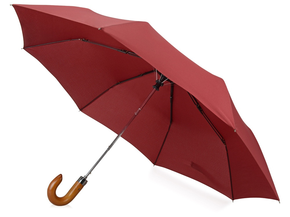 Зонт складной Cary, полуавтоматический, 3 сложения, с чехлом, бордовый - фото 1 - id-p220144788