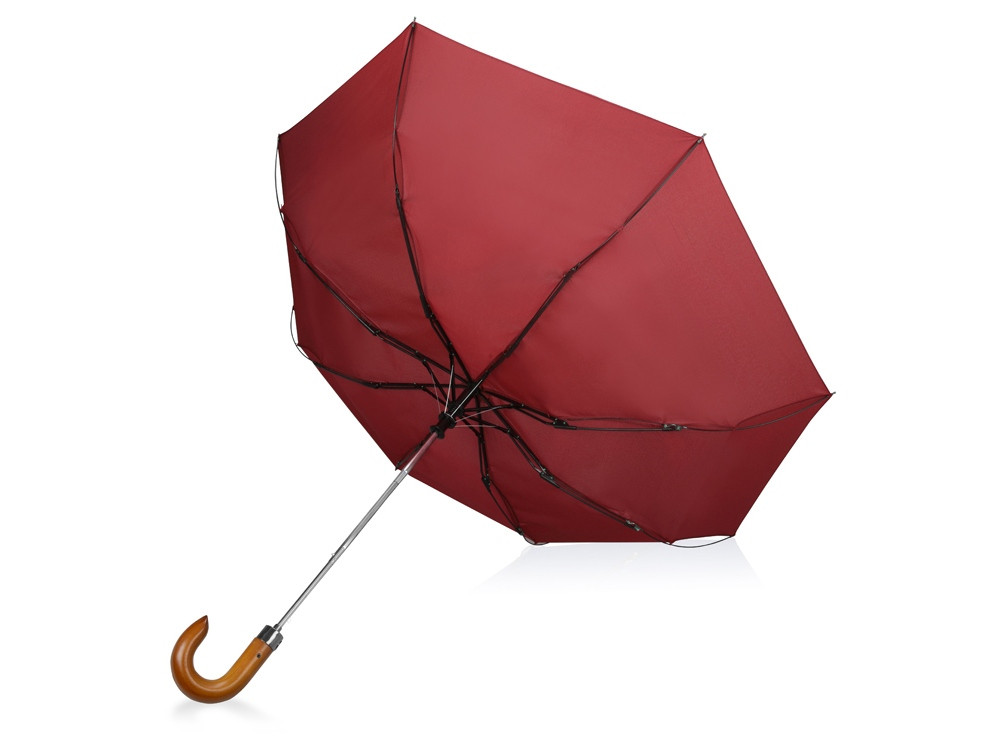 Зонт складной Cary, полуавтоматический, 3 сложения, с чехлом, бордовый - фото 3 - id-p220144788