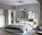 Кровать Басса КР 552 с прикроватным блоком -  Дуб крафт белый/ Дуб крафт серый (Стендмебель), фото 2