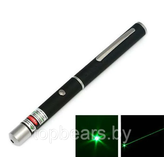 Лазерная указка Green Laser Pointer с 1 активной насадкой - фото 2 - id-p220144809