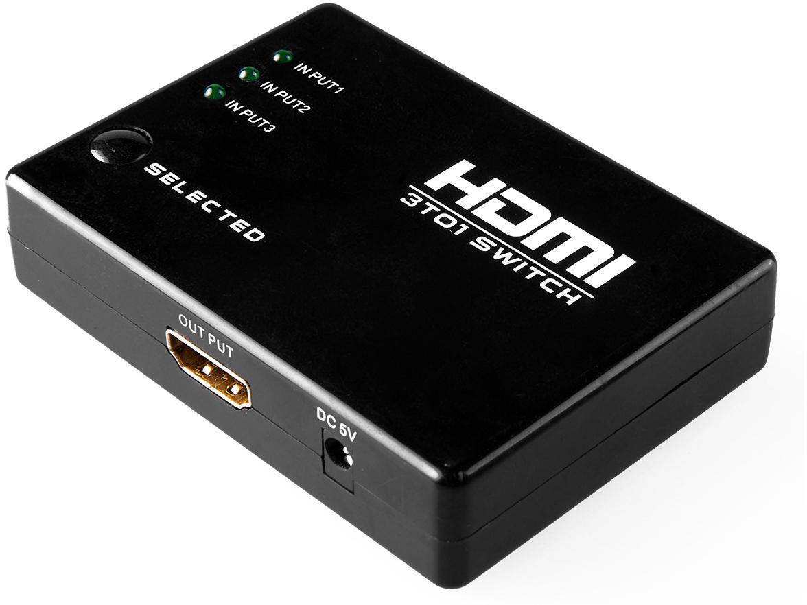 Переключатель HDMI 3 x 1 Greenline, 1080P 60Hz, пульт ДУ, DeepColor, GL-v301 Greenconnect. Переключатель HDMI - фото 1 - id-p220145840