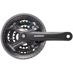 Система Shimano Acera M361, 170 мм, 48/38/28T, с защитой, квадрат, черная