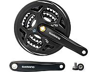 Система Shimano Altus FC-M311, 170 мм, 42/32/22T, с защитой, квадрат, черная