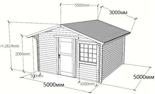 Дачный домик "Неманский" 5х5 из профилированного бруса толщиной 44 мм (базовая комплектация) - фото 7 - id-p67455317