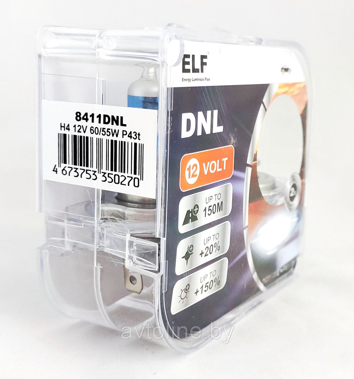 Автомобильная лампа H4 ELF 12V 60/55W DNL +150% (комплект 2шт) 8411DNL ...