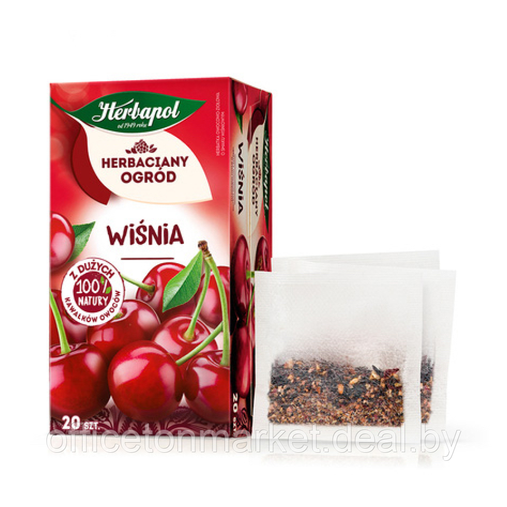Чай "Herbapol", 20 пакетиков x2.7 г, фруктовый, со вкусом вишни - фото 1 - id-p220149383