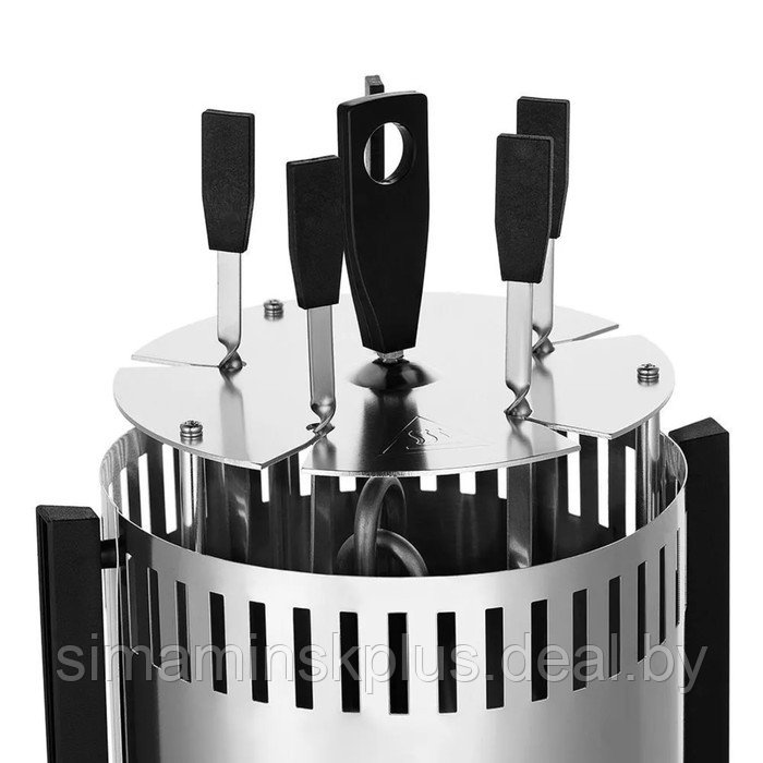 Электрошашлычница Kitfort KT-1406, 900 Вт, 5 шампуров, серебристо-чёрная - фото 7 - id-p220149717