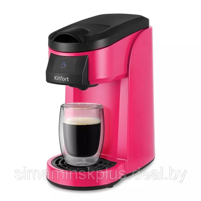 Кофеварка Kitfort КТ-7121-1, капсульная, 800 Вт, 0.36 л, розовая - фото 1 - id-p220149718