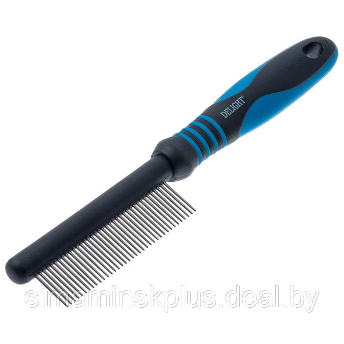 Расчёска DeLIGHT, с кольцами, 37 зубьев 20 мм, чёрно-синяя - фото 1 - id-p220149751