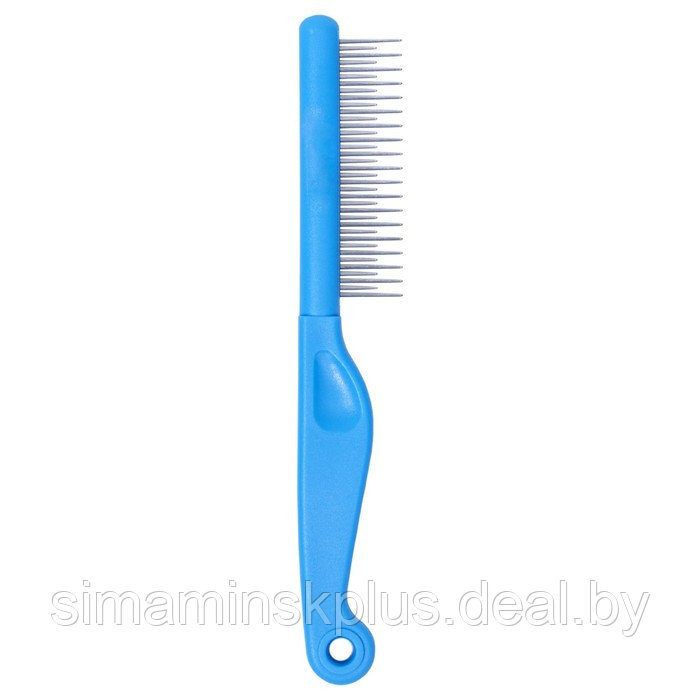 Расчёска DeLIGHT, разнозубая 18/19 зубьев 13/22 мм, пластиковая ручка, голубая - фото 3 - id-p220149755