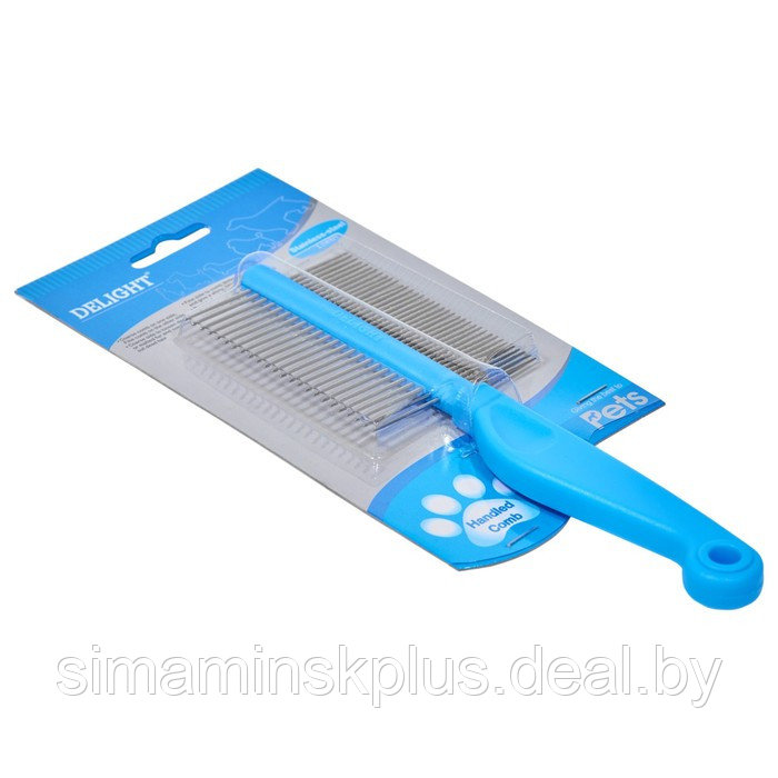 Расчёска DeLIGHT, двухсторонняя 24/37 зубьев 25 мм, пластиковая ручка, голубая - фото 5 - id-p220149757