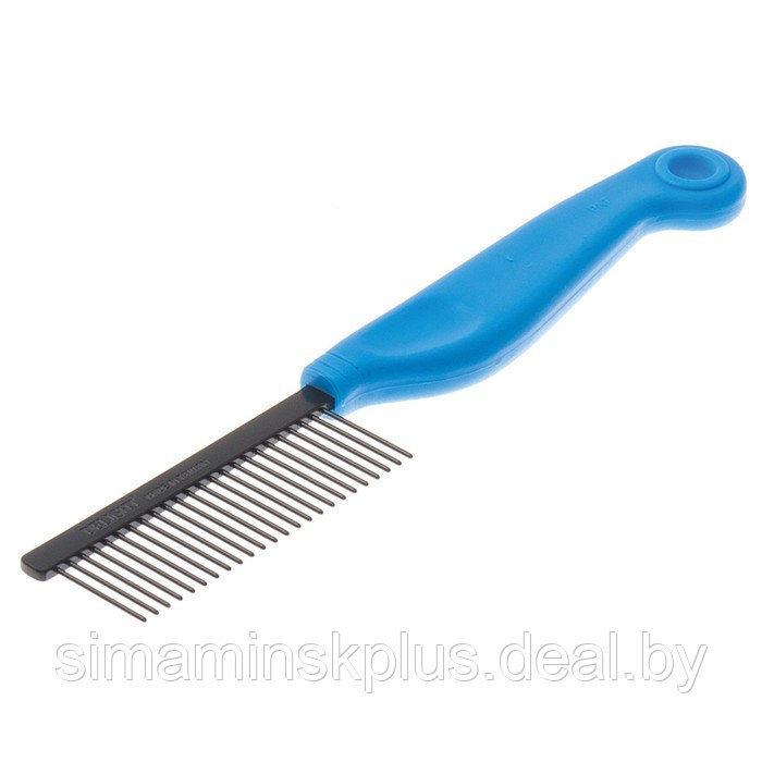 Расчёска DeLIGHT антистатик, 24 зуба 23 мм, пластиковая ручка, чёрно-синяя - фото 1 - id-p220149758