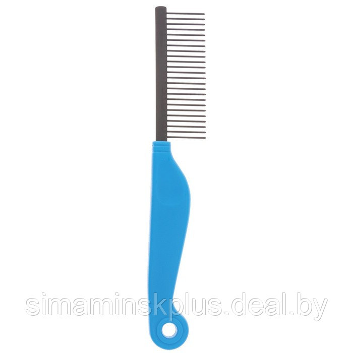 Расчёска DeLIGHT антистатик, 24 зуба 23 мм, пластиковая ручка, чёрно-синяя - фото 3 - id-p220149758