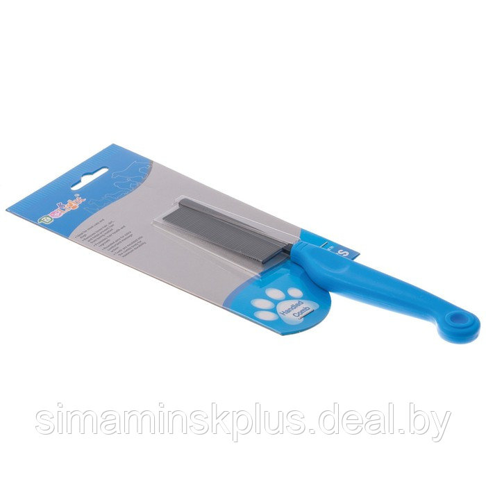Расчёска DeLIGHT антистатик, 58 зубьев 18 мм, пластиковая ручка, чёрно-синяя - фото 6 - id-p220149761