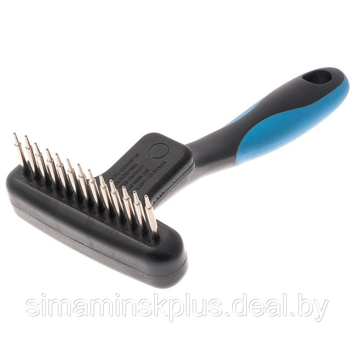 Расчёска-грабли DeLIGHT, плавающих малых, коротких зубьев 22 мм, чёрно-синяя - фото 1 - id-p220149764