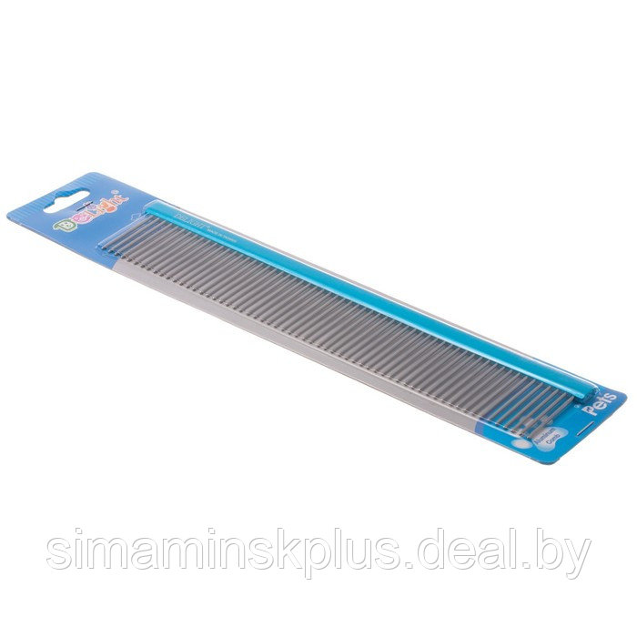 Расчёска DeLIGHT алюминевая, 25 см, с плоской ручкой, 61 зуб 36 мм, чёрно-синяя - фото 6 - id-p220149768