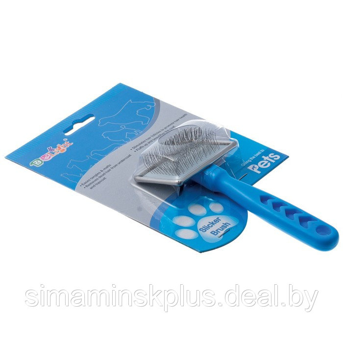 Пуходёрка DeLIGHT металлическая, с пластиковой ручкой, малая, чёрно-синяя - фото 5 - id-p220149770