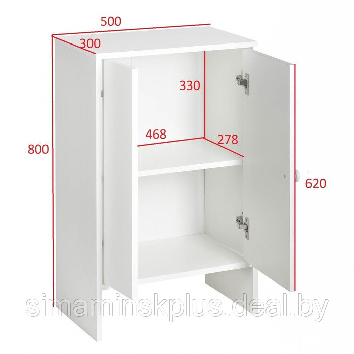 Шкаф книжный, 500х800х300, Белый - фото 2 - id-p220150121