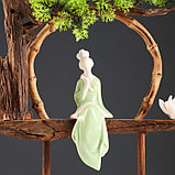 Сувенир дерево, фарфор "Девушка в зелёном" с подставкой для благовонии 35х35х9,5 см, фото 6