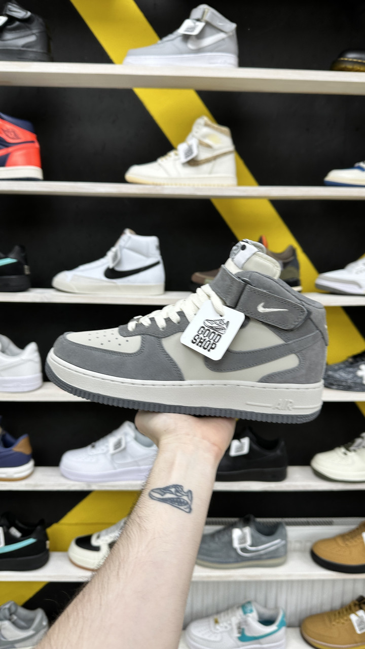 Кроссовки WTR Nike Air Force 1 Mid Grey White Beige