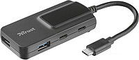 OTG Charge HUB Type-C Trust Oila 2+2 (2xUSB3.0 + 2xType-C) Черный