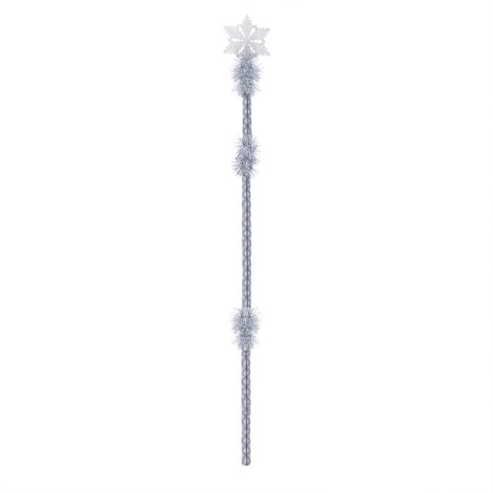 Карнавальный посох разборный «Снежинка», мишура серебро, длина 160 см - фото 1 - id-p220151166