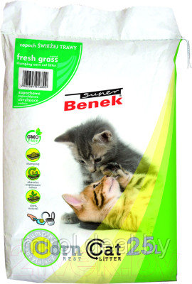 Наполнитель для туалета Super Benek Corn Cat Свежая трава - фото 1 - id-p220151078