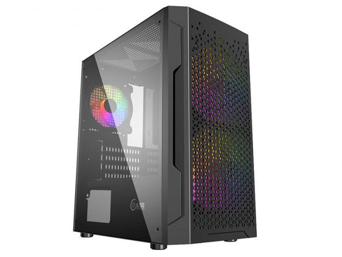 Корпус Powercase Mistral Micro Z3B Mesh LED mATX Tempered Glass Black CMIMZB-L3 - фото 1 - id-p218671668