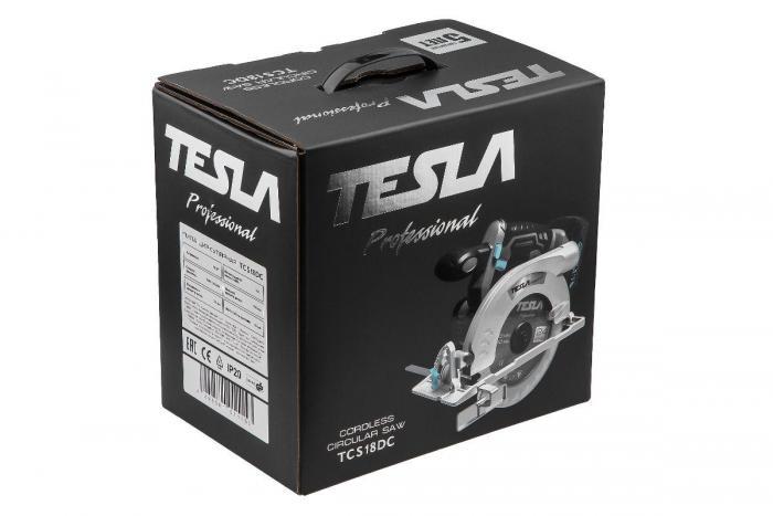 Пила циркулярная аккумуляторная TESLA TCS18DC TO (без батареи) ручная циркулярка - фото 9 - id-p219070558