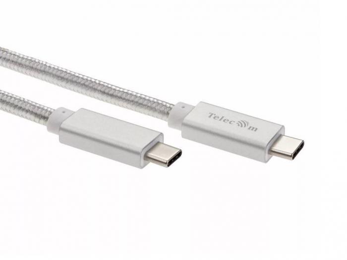 Аксессуар Telecom USB Type-C - USB Type-C 2m Silver TC420S-2M - фото 1 - id-p220140694