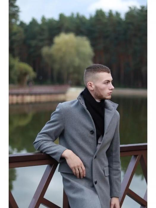 Зимний мужской шарф теплый шерстяной вязаный длинный черный однотонный под пальто большой шарфик хомут - фото 5 - id-p220114899