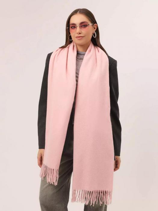 Шарф женский зимний теплый палантин платок шарфик кашемировый большой розовый на голову длинный модный - фото 3 - id-p220114902