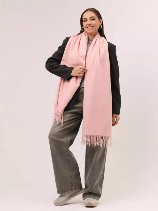 Шарф женский зимний теплый палантин платок шарфик кашемировый большой розовый на голову длинный модный - фото 5 - id-p220114902