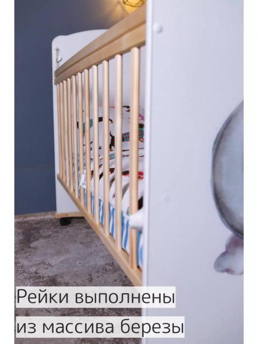 Детская кроватка для новорожденных кровать трансформер с бортиками на колесиках деревянная колыбель люлька - фото 9 - id-p220114934