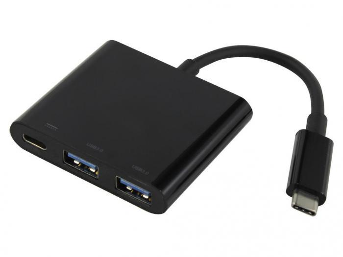 Хаб USB Akasa Type-C - Power Delivery Adapter / 2x USB 3.0 AK-CBCA08-15BK - фото 1 - id-p220142636