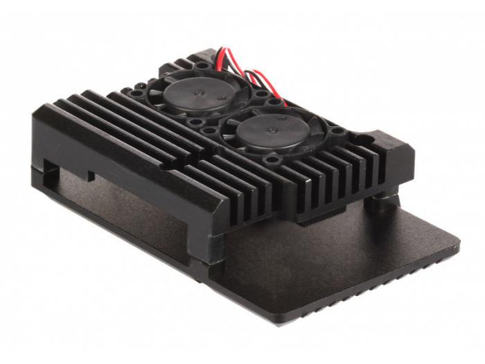 Корпус Qumo RS038 для Raspberry Pi 3 Aluminum Case with Fans Black - фото 1 - id-p219832355