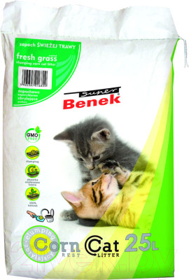 Наполнитель для туалета Super Benek Corn Cat Свежая трава - фото 1 - id-p220157092