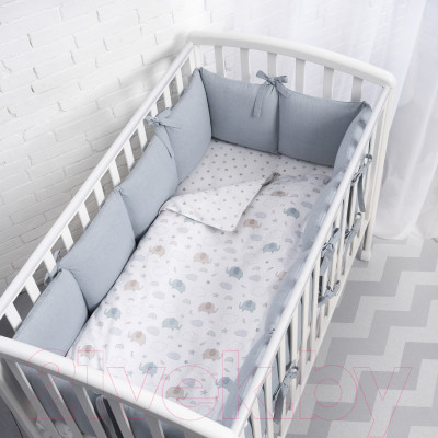 Комплект постельный для малышей Perina Fancy Слоники / F3-01.10 - фото 1 - id-p220157187