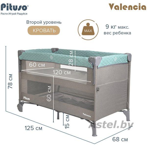 Манеж-кровать Pituso Valencia Mint grey Мятно-серый / BS02-2-Mint grey - фото 3 - id-p220159968