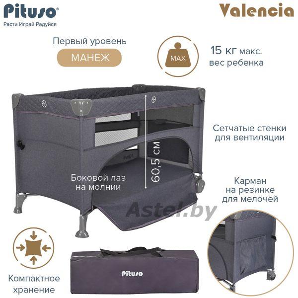 Манеж-кровать Pituso Valencia Grey Серый / BS02-2-Grey - фото 6 - id-p220159970