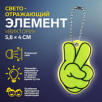 Светоотражающий элемент двусторон виктори 5,8*4см цепочка МИКС АУ