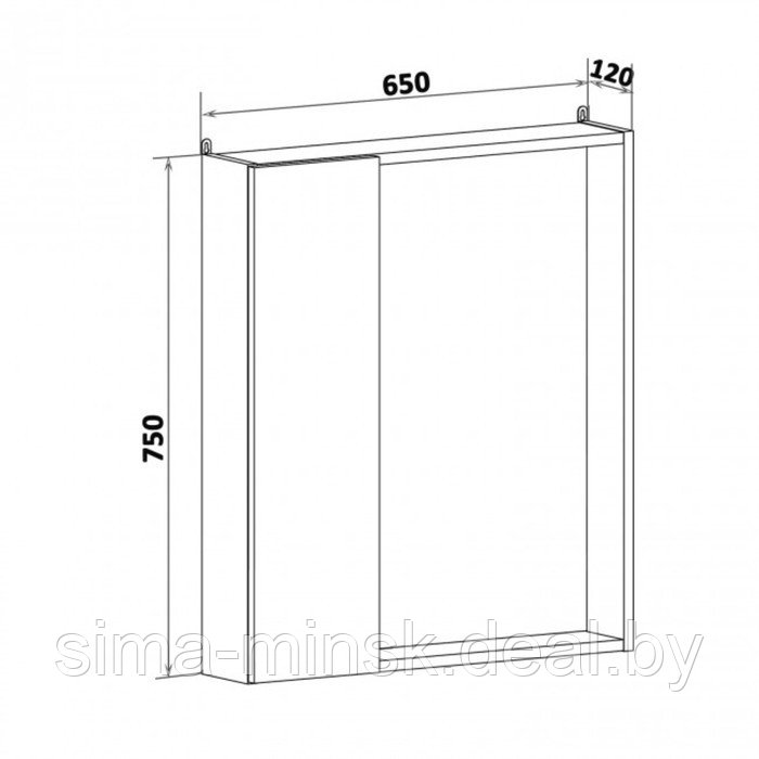 Шкаф-зеркало "Манхэттен 65" серый бетон, универсальный - фото 4 - id-p220161450