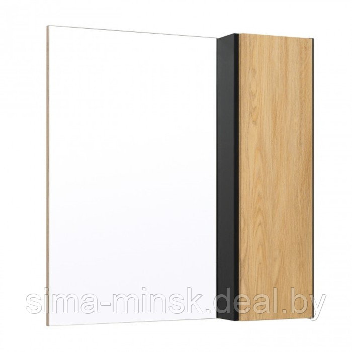Шкаф-зеркало "Мальта 70" черный дуб, правый - фото 1 - id-p220161453