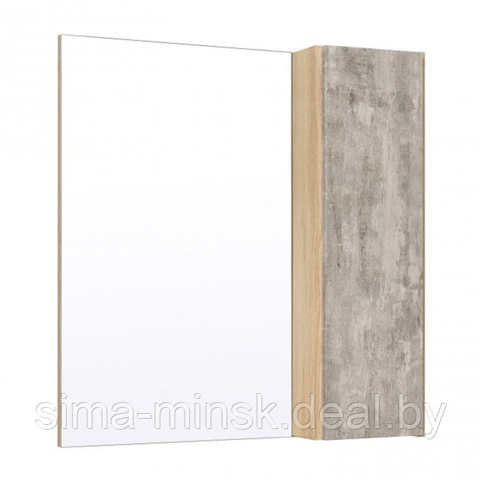 Шкаф-зеркало "Мальта 70" серый дуб, правый - фото 1 - id-p220161454