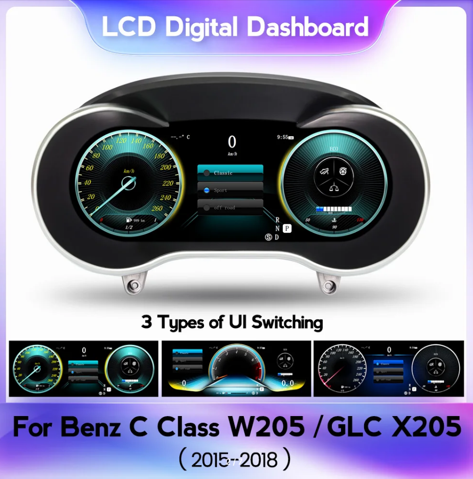 Штатная электронная LCD-панель приборов для Mercedes-Benz C (W205) GLC X205 2014-2018 - Radiola - фото 1 - id-p220161741