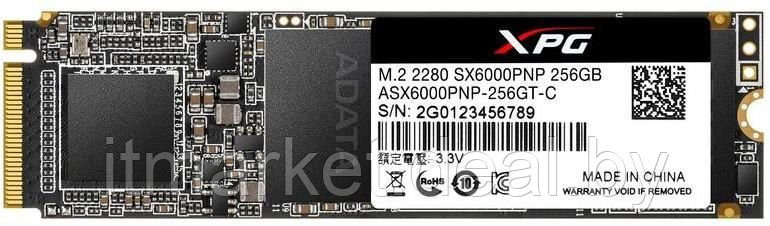 Жесткий диск SSD 256Gb A-Data XPG SX6000 Pro (ASX6000PNP-256GT-C) (PCI Express 3.0 x4 (NVMe 1.3, M.2, - фото 1 - id-p220160330