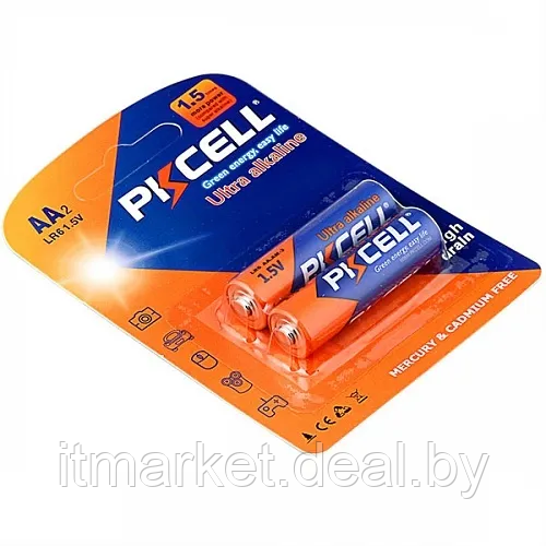 Батарейка PKCELL LR6-2B (2 шт в блистере) - фото 1 - id-p220160448