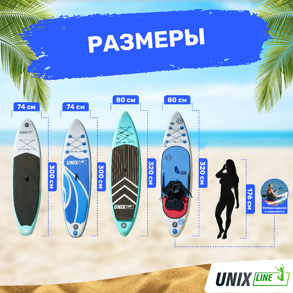 SUP-борд UNIX Line Big Wave (300 cm) - фото 8 - id-p220169674